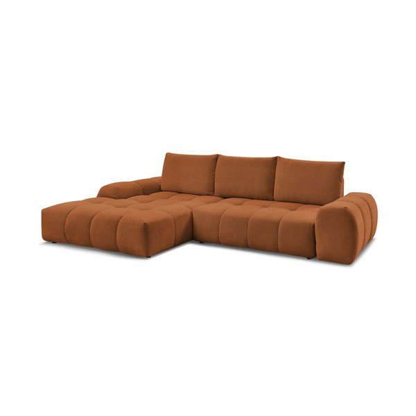 Divano angolare color terracotta allungabile e con contenitore (penisola a sinistra/chaise lounge) con rivestimento in ciniglia Everest – Bobochic Paris-image-3