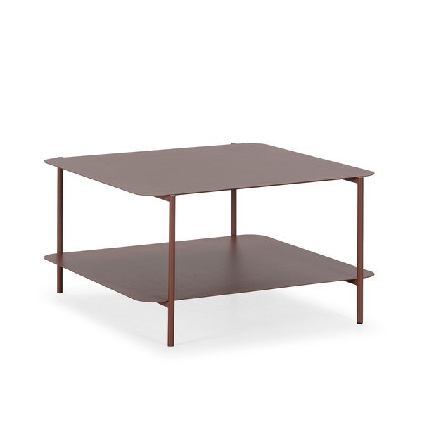 Tavolino da salotto color terracotta in metallo 70x73 cm Beatrix – MOME