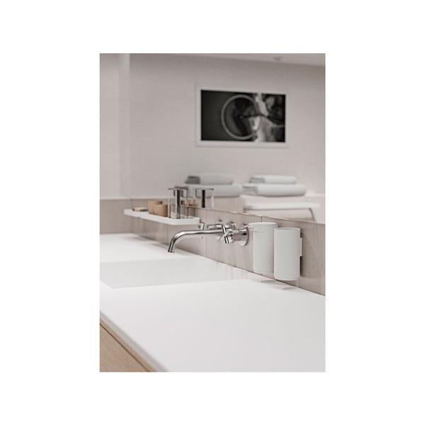 Dispenser di sapone in metallo bianco da parete 200 ml Rim - Zone-image-3