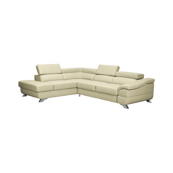 Divano in pelle beige Gamma, angolo sinistro - Windsor & Co Sofas-image-1
