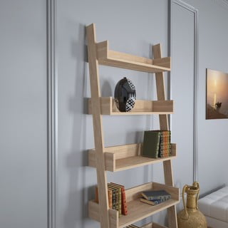 Libreria in rovere decorato in colore naturale 80x195 cm Only - Kalune Design