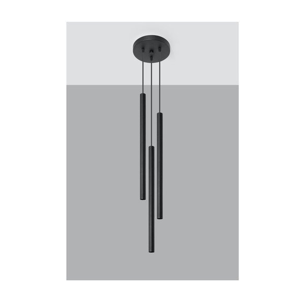 Lampadario nero in metallo ø 20 cm Fideus – Sollux-image-3