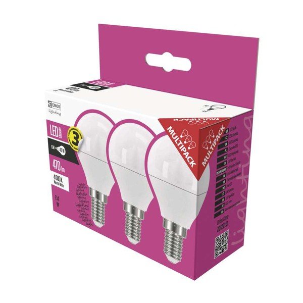 Lampadine LED neutre in set di 3 pezzi E14, 5 W - EMOS-image-1