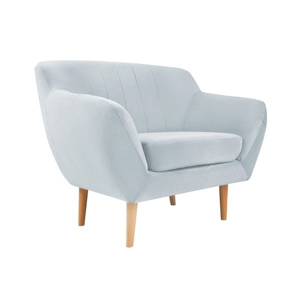 Poltrona in velluto azzurro Sardaigne - Mazzini Sofas-image-1