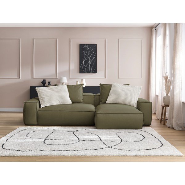 Divano angolare verde in similpelle Boheme - Bobochic Paris-image-1