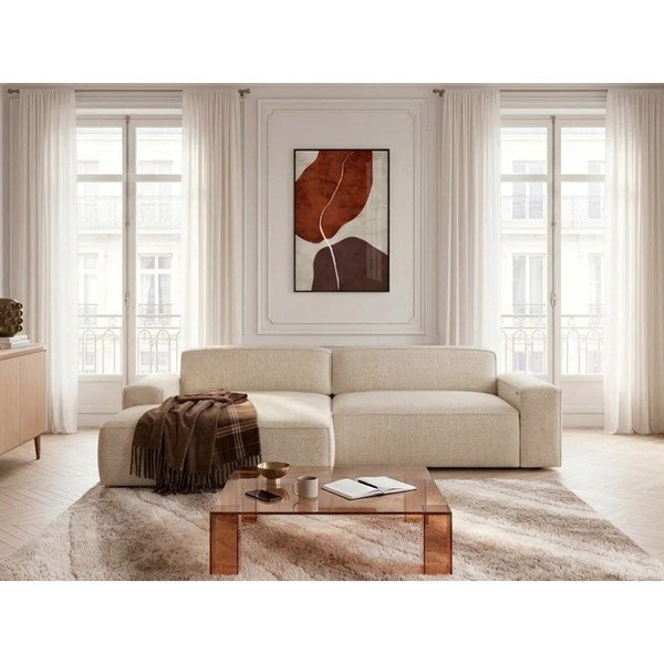 Divano angolare beige allungabile/con movimento relax elettrico (con penisola a sinistra) Abel – Bobochic Paris-image-3