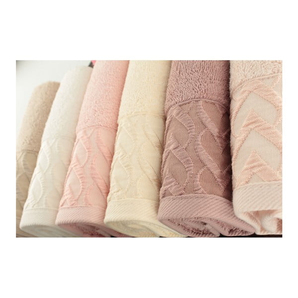 Set di 6 asciugamani in cotone Kalp, 30 x 50 cm - Foutastic-image-1