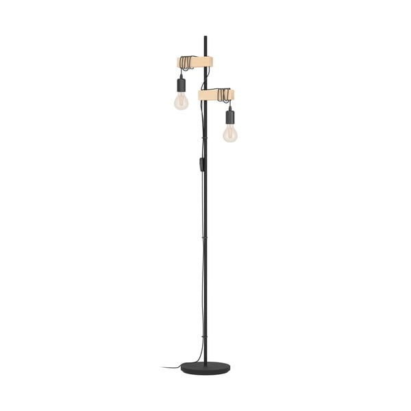 Lampada da terra LED nera/di colore naturale (altezza totale 166,5 cm) TOWNSHEND – EGLO