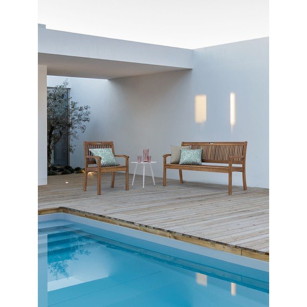 Panca da giardino di colore naturale in legno massiccio Noemi – Bizzotto-image-1