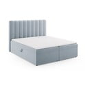 Letto boxspring azzurro con contenitore 180x200 cm Gina - Milo Casa