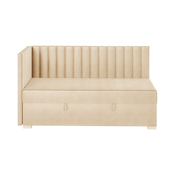 Letto angolare per bambini beige con contenitore con materasso 90x200 cm Snugi - Ghado