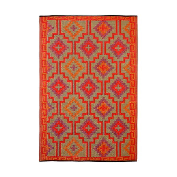 Tappeto da esterno bifacciale in plastica riciclata Orange & Violet, 120 x 180 cm Lhasa - Fab Hab