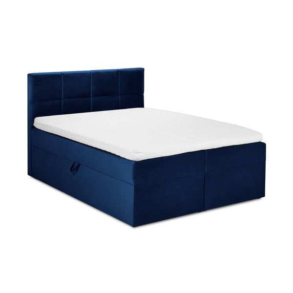 Letto boxspring blu con contenitore 180x200 cm Mimicry - Mazzini Beds