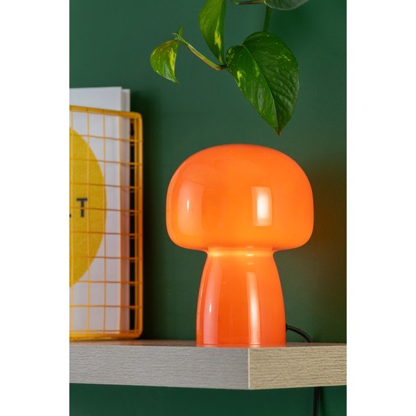 Lampada da tavolo arancione in vetro (altezza totale 20 cm) Fervor – Leitmotiv-image-1