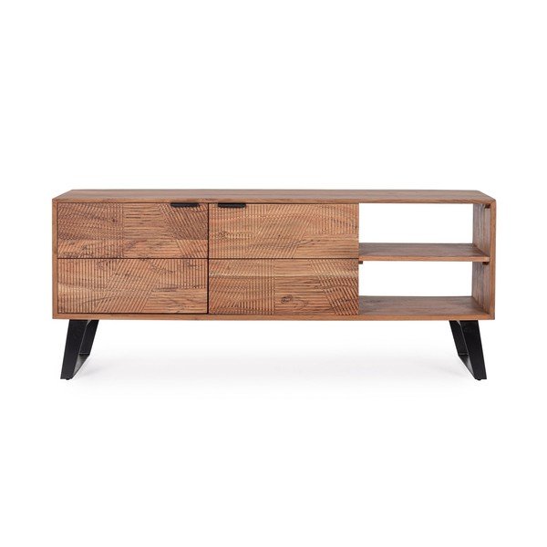 Mobile TV di colore naturale in acacia massiccia 145x60x40 cm Isar – Bizzotto