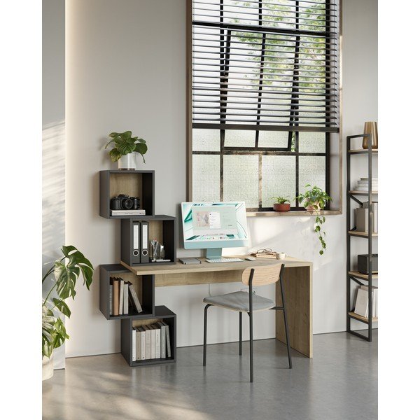 Scrivania in rovere 60x154 cm Cubik - Marckeric-image-1