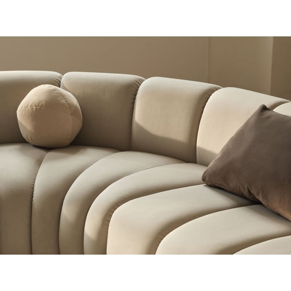 Divano angolare componibile verde con rivestimento in velluto Lupine – Micadoni -image-4