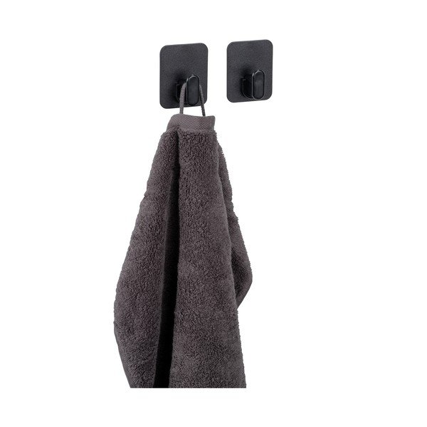 Set di ganci senza foratura neri in plastica 2 pz Parma – Allstar-image-1