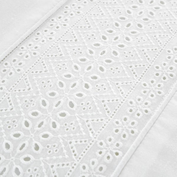 Set copripiumino e federa bianco per letto matrimoniale 200x200 cm Broderie Anglaise – Catherine Lansfield-image-3
