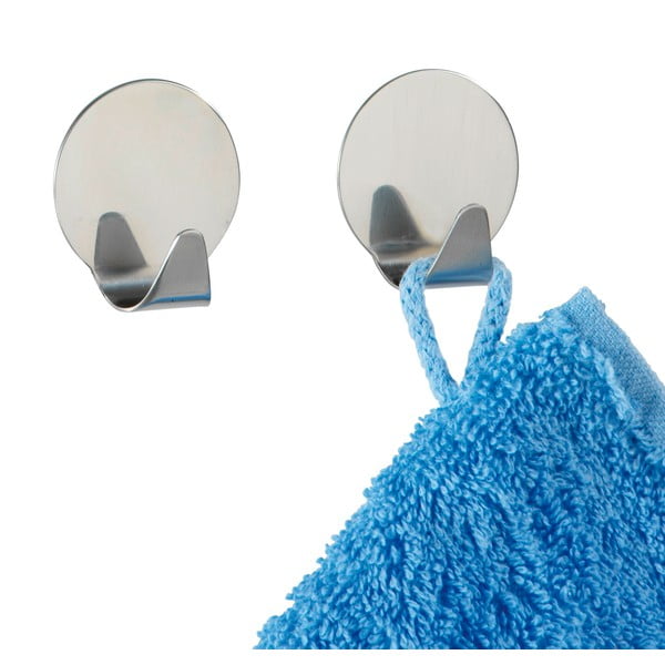 Set di 2 ganci autobloccanti in acciaio inox Rotondo - Wenko-image-2