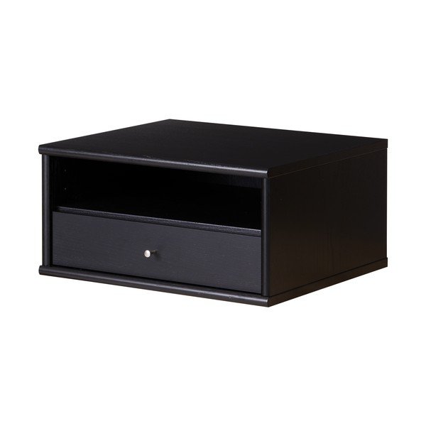 Comodino nero sospeso con ripiani Mistral - Hammel Furniture-image-3