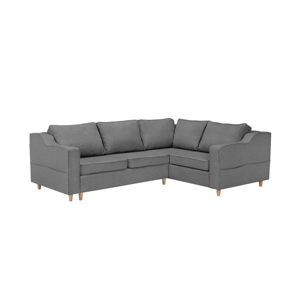 Divano letto grigio Jonquille per quattro persone, angolo destro - Mazzini Sofas