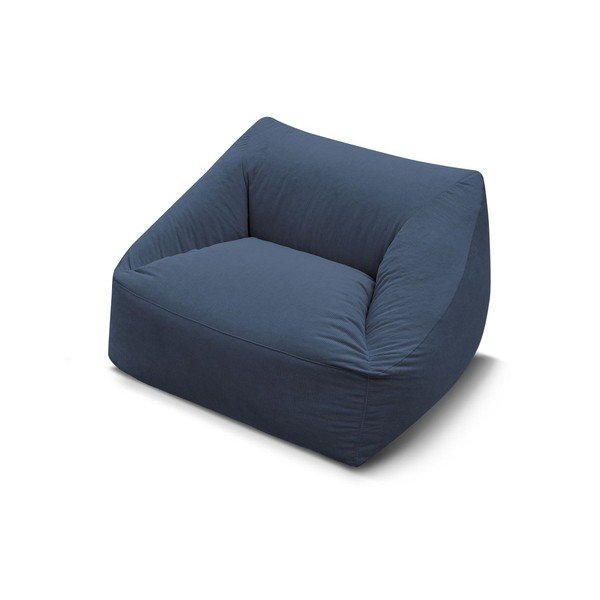 Puof a sacco blu scuro con rivestimento in velluto a coste Lilibet – Bobochic Paris-image-4