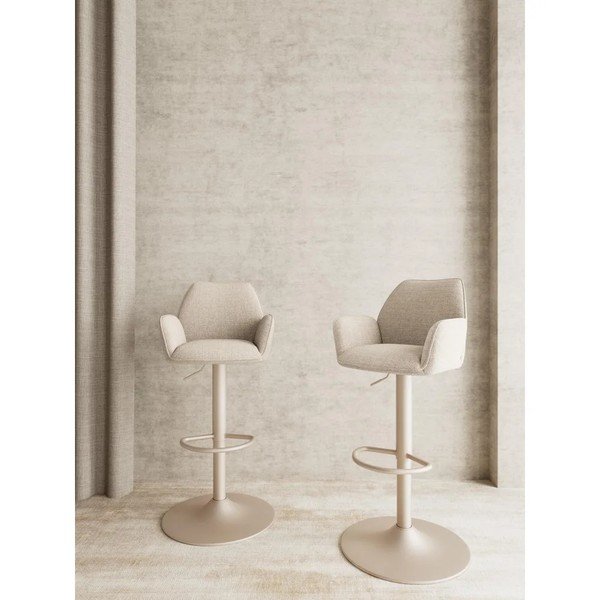 Sgabello da bar beige imbottito (altezza della seduta 64 cm) Glenda – Actona-image-1