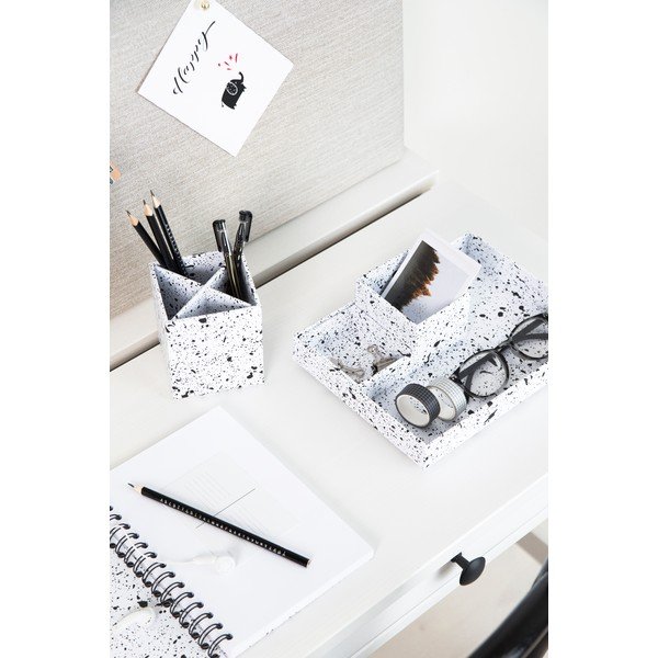 Organizzatore da tavolo 4 pezzi in bianco e nero Lena - Bigso Box of Sweden-image-3