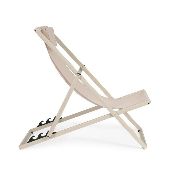 Sdraio da giardino beige in metallo regolabile/pieghevole Taylor – Bizzotto-image-2