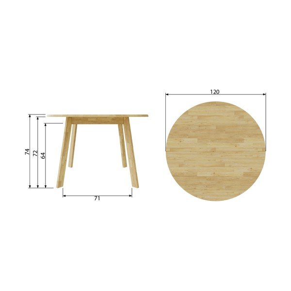Tavolo da pranzo in legno di quercia, Ø 120 cm Disc - WOOOD-image-3