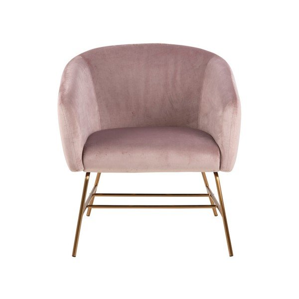 Poltrona in velluto rosa cipria Ramsey - Actona
