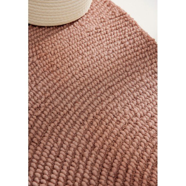 Tappeto rotondo color terracotta in lana tessuto a mano ø 150 cm Calmio – Hanse Home-image-3