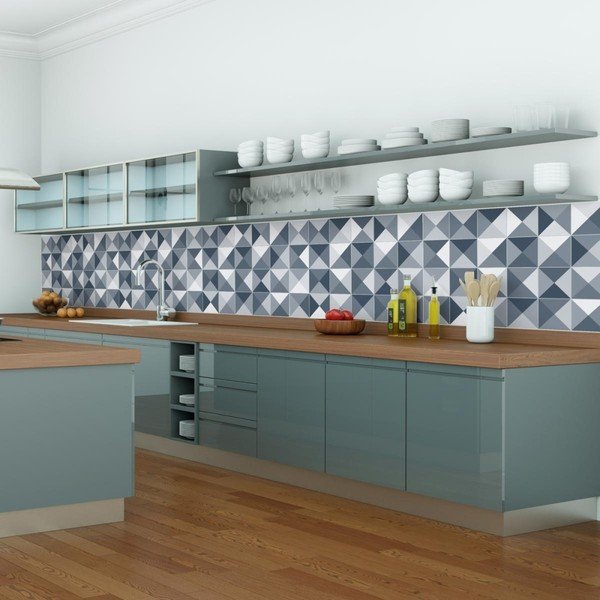 Set di 24 adesivi murali decorativi Azulejos Shades, 10 x 10 cm - Ambiance-image-1