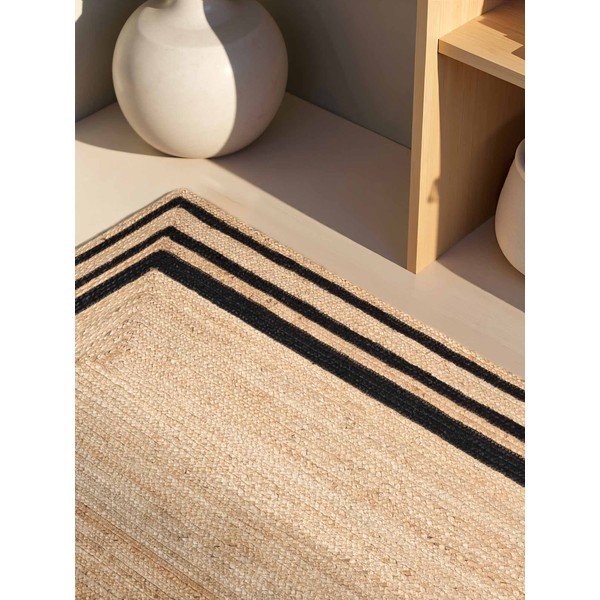 Tappeto nero/di colore naturale in iuta reversibile/tessuto a mano 120x170 cm Jutta – Hanse Home-image-3