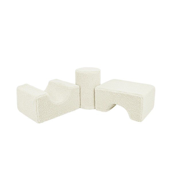 Gioco per psicomotricità bianco in bouclé 3 pz altezza totale 30 cm 83x45 cm – Meowbaby-image-3