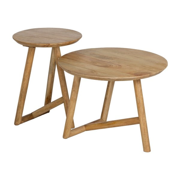 Tavolino da salotto rotondo di colore naturale in mango massiccio ø 60 cm Mao – Ixia-image-2