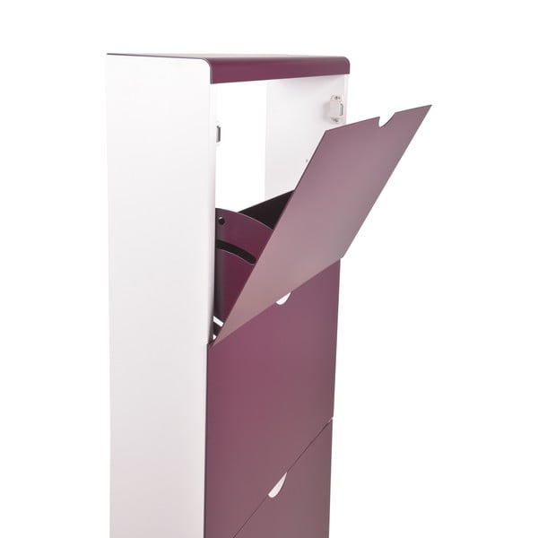 Scarpiera viola in metallo con ante ribaltabili 51x138x16 cm – Household Pleasure-image-2