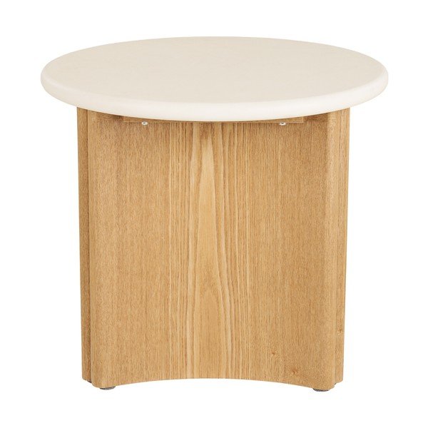 Tavolino rotondo con piano in cemento ø 50 cm Motril – House Nordic-image-3