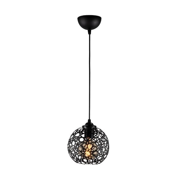 Lampada a sospensione nera con paralume in metallo ø 17 cm Fellini - Opviq lights