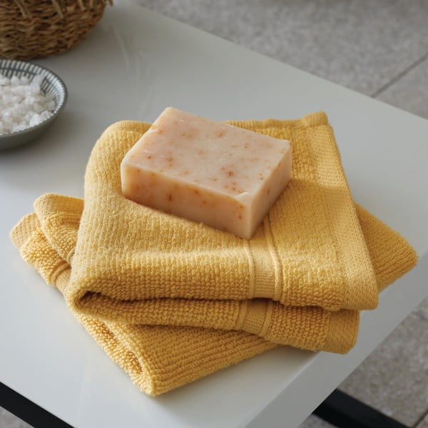 Set di asciugamani tipo terry gialli in cotone 2 pz 30x30 cm Zero Twist – Catherine Lansfield-image-1