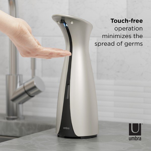 Dispenser di sapone touchless in argento 250 ml Otto - Umbra-image-1