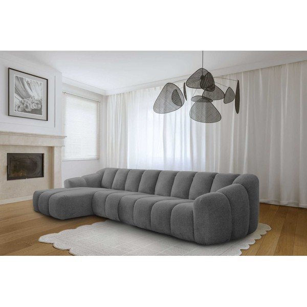 Divano angolare grigio (con penisola a sinistra/con chaise lounge) Shell – Miuform-image-2