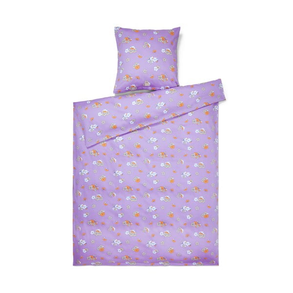 Biancheria da letto singola in cotone sateen color lavanda 140x200 cm Grand Pleasantly - JUNA