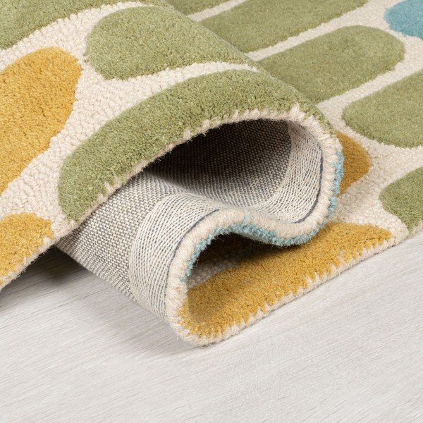 Tappeto in lana giallo/verde 160x230 cm Fossil - Flair Rugs-image-1