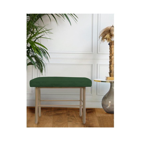 Sedia in legno di pino con rivestimento in velluto verde scuro - Velvet Atelier-image-1