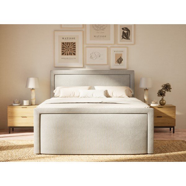 Letto boxspring grigio con contenitore 160x200 cm Fresco – Maison de Rêve-image-4