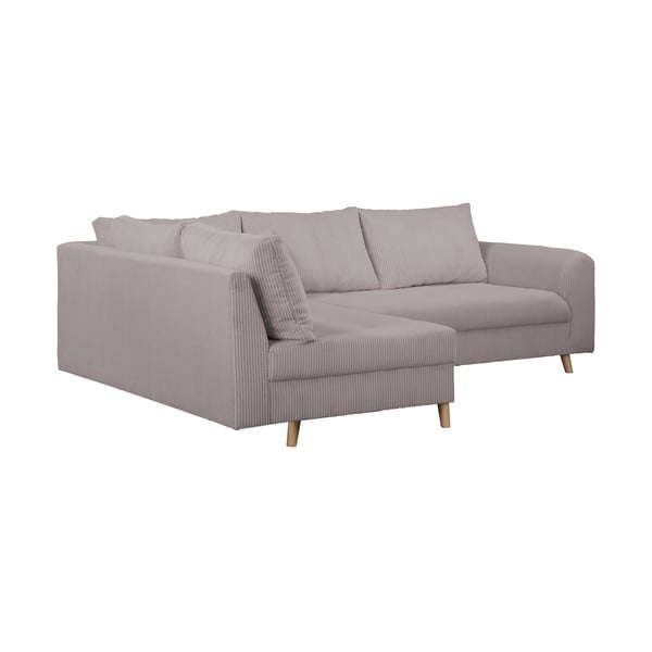 Divano angolare in velluto a coste grigio (angolo sinistro) Ariella - Ropez-image-3