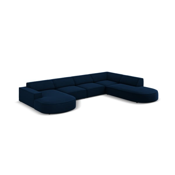 Divano angolare in velluto blu (angolo destro) Jodie - Micadoni Home-image-3