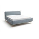 Letto matrimoniale imbottito blu polveroso con contenitore con rete inclusa 180x200 cm Mattis – Meise Möbel